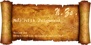 Náhlik Zsigmond névjegykártya