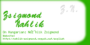 zsigmond nahlik business card